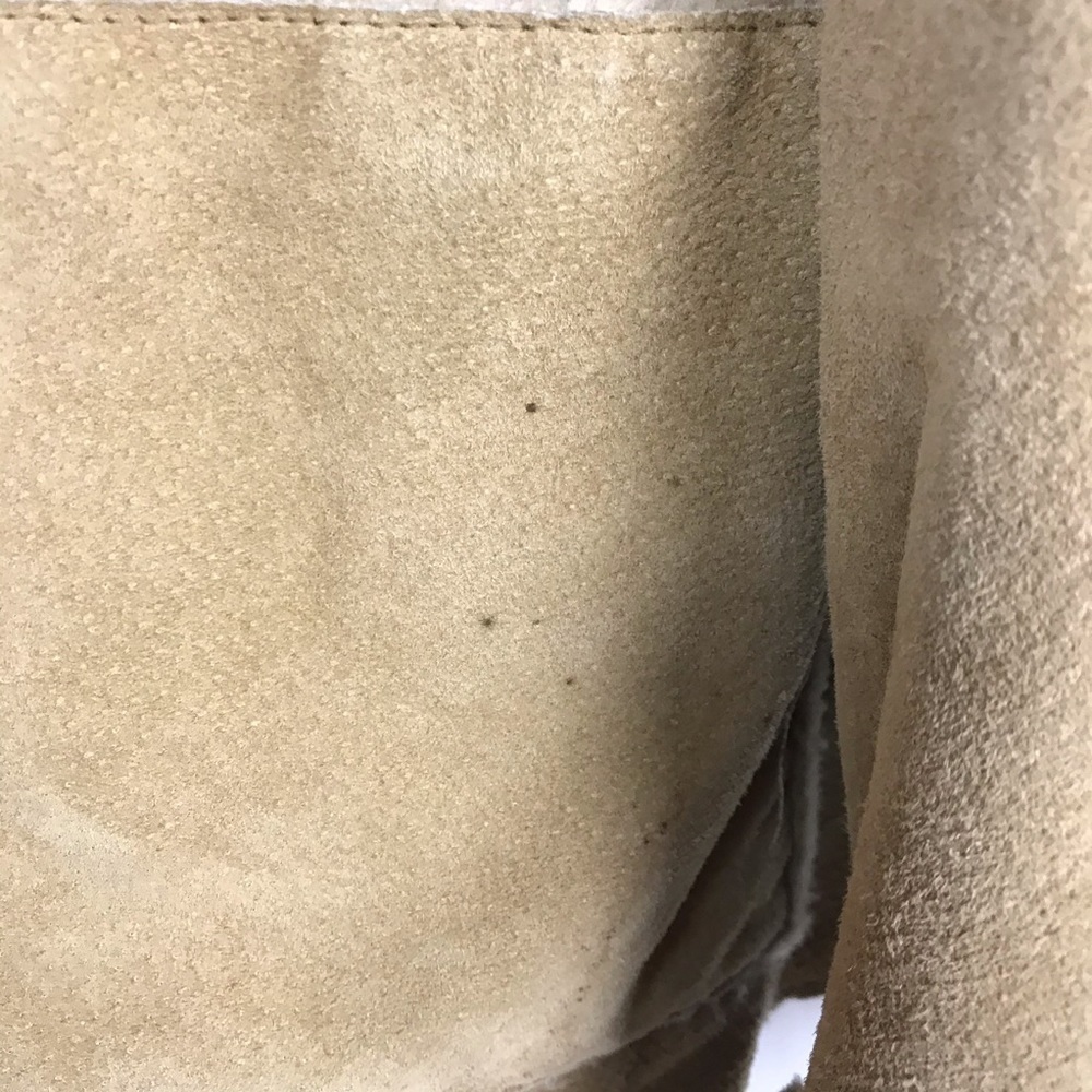 Vintage Trendy Winlit Tan Suede Faux Fur Lined Jacket Size Medium - Picture 3 of 16